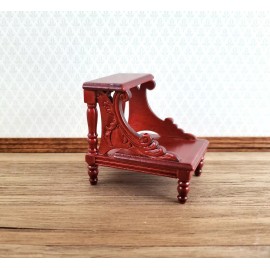 Unbranded Dollhouse Miniature Library or Bed Steps 1:12 Scale Wood Mahogany Finish