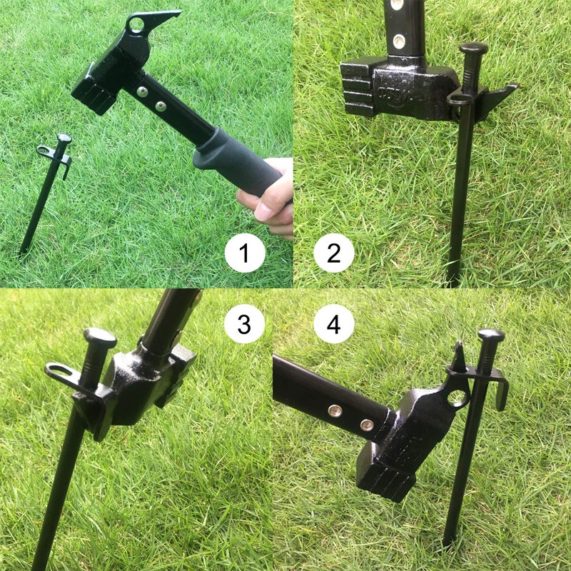 Heavy Duty Tent Stake Hammer & Puller 2 in 1