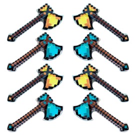 8 Pack - Inflatable Jumbo Hatchets mine pixel craft (4 Yellow, 4 Blue) diamond axe by Inflatable Army®
