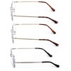 V.W.E. 3 Pairs Slim Rimless lightweight metal anti blue light
