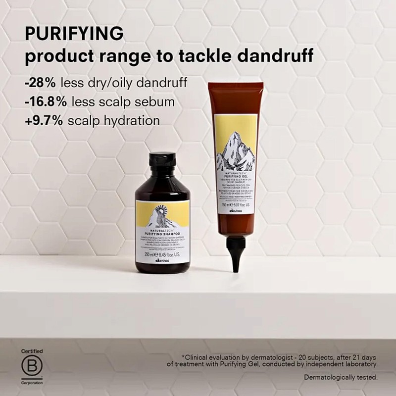 Davines Naturaltech PURIFYING Gel, Keep Dandruff-Prone Scalps Clean and Healthy,