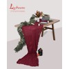 Lykoow 5 Packs Burgundy Cheesecloth Table Runner,10Ft x 35" Wine
