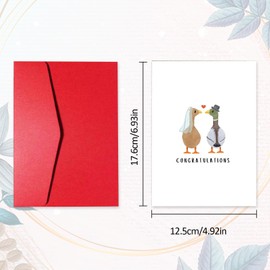 Huipalon Wedding Day Card with Envelope Funny Silly Goose Couple Wedding Greeting Cards Congratulations Wedding Engagement Card Celebration Blank Wedding Card Wedding Gifts Card for Bride and Groom