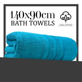 Towelogy 100% Cotton Bath Towels 70x120cm – Ultra Soft & Absorbent Towels for Bathroom | Spa & Hotel Quality | Premium Quick Dry Towel Set for Adults (2, Teal)