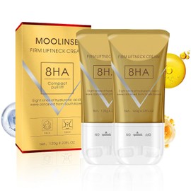 FUWEN 2PCS Crema para Cuello Reafirmante, Neck Firming Cream, con Masaje de Doble Rodillos, Firming Neck Cream, Reafirmar y Levanta la Piel Flácida, Reducir Arrugas y Papada, 120g*2