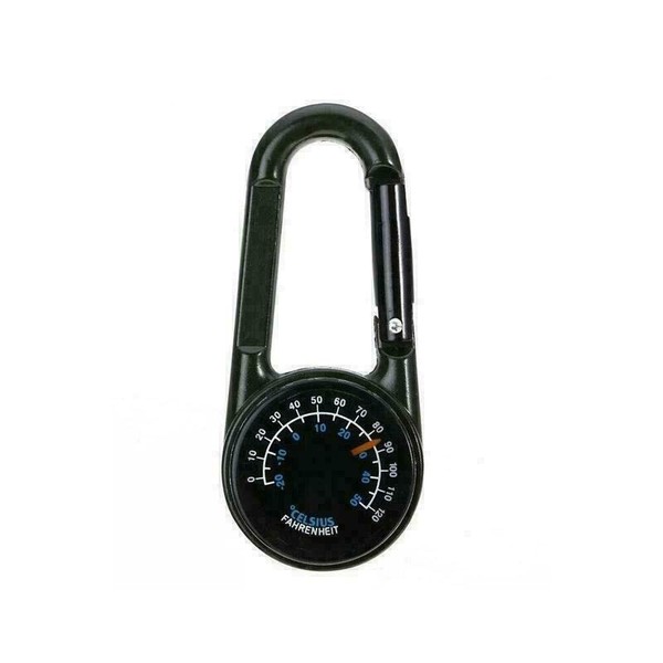 3 in 1 Compass Thermometer Hiking Tactical Carabiner Keyring for