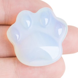 Cat Crystals and Healing Stones, Natural Gemstone for Anxiety Relief, Emotional Balance & Positive Energy, Pocket-Sized Worry Stones for Stress Relief, Unique Gift for Crystal Cat Lovers (Opal)