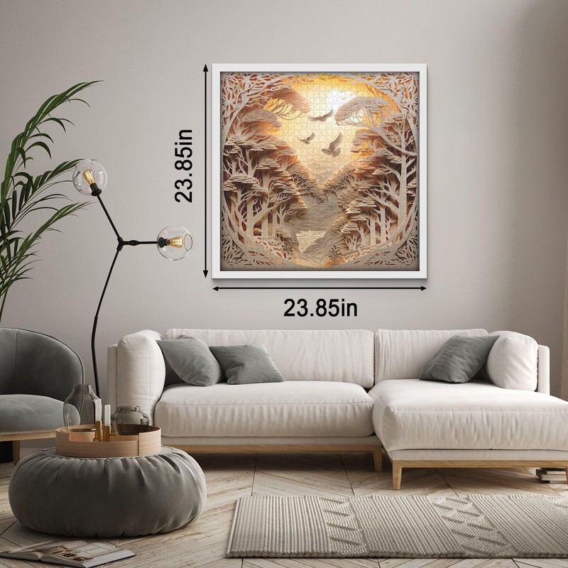 Forest Sunset Puzzles for Adults 1000 Pieces, Difficult Challenge Tree