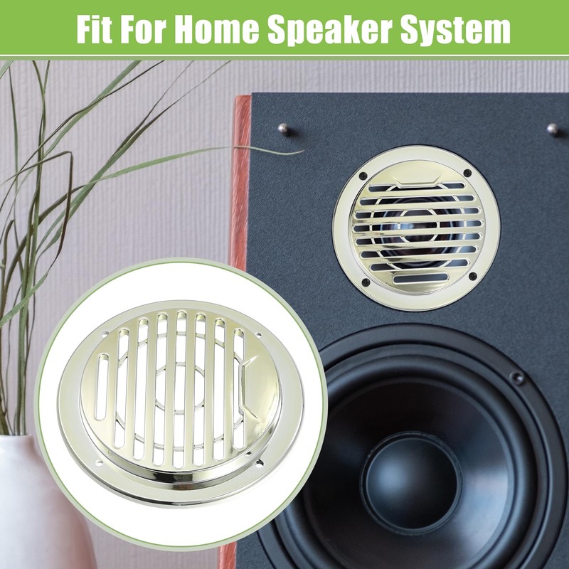 A ABSOPRO 3" Car Speaker Covers Round with Screws Silver