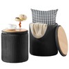 infurnic Ottoman with Storage Set of 2, Velvet Round Storage
