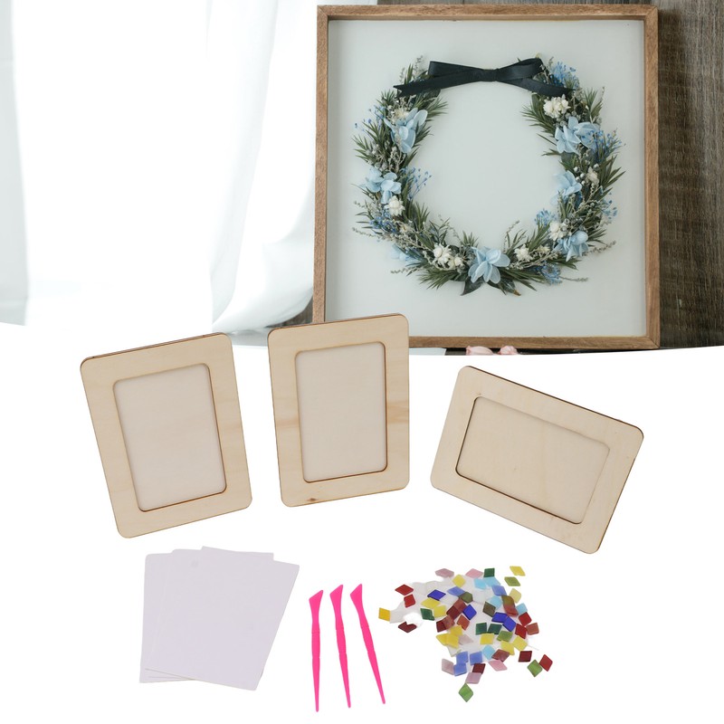 3Set DIY Wooden Picture Frame Making Kit Unfinished Solid Wood