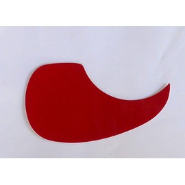 Guitar Pick Guard, RED RIGHT, Tear Shape Plastic