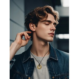 Amaxer Constellations Necklace for Unisex Stainless Steel Astrology Pendant Adjustable Rope Chain Occultism Jewelry (gold)