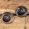 20/25mm Blackened Horn Buttons - Crescent Moon Buttons for Suede