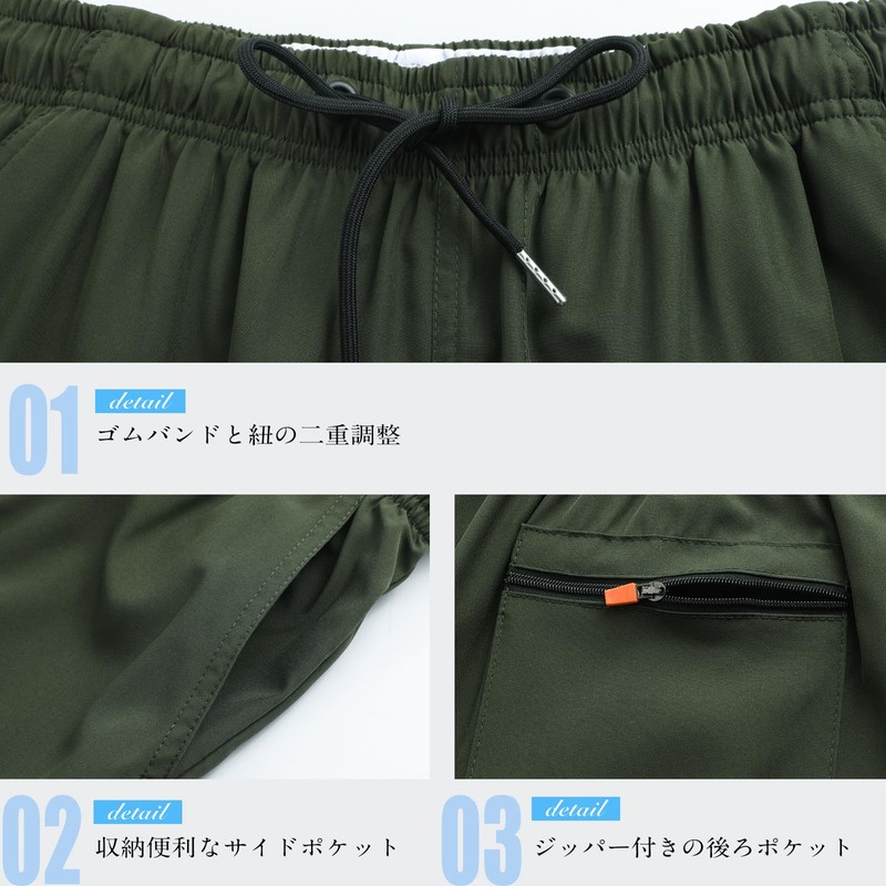 水着 メンズ サーフパンツ 夏 海水パンツ 膝丈 ボードショーツ スイムウェア 水陸両用 通気