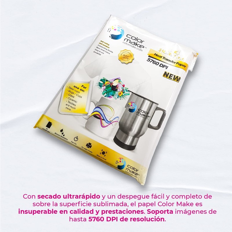 Papel Para Sublimación Sublimar A4 Color Make 100 Hojas Premium