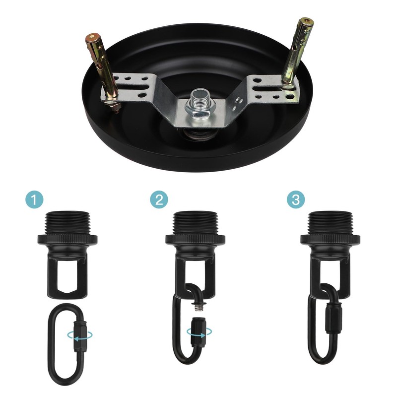 Helunsi Light Canopy Kit, Black Chandelier Canopy Mounting Kit, 5-1/8"
