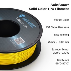 SainSmart Neon Color TPU, 1.75mm Flexible TPU 3D Printer Filament 800g, Dimensional Accuracy +/- 0.05 mm, Neon Yellow
