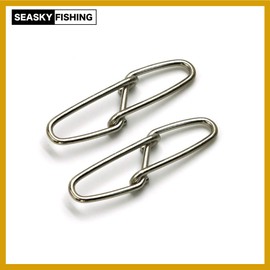 SEASKY Eight Lock Snaps, Value Set of 50, Strong, Double Opening Snap, High Strength Corrosion Resistant, Lures, Snap, Swivel, Fishing Tackle (0#*50 Piece Set)