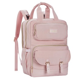 Diaper Bag Backpack Cute Large Mommy Bag for Baby Boys Girls Toddler Waterproof Cute Baby Shower Compact Travel Backpack Purse Mom Hospital Maternity Bag with Changing Pad and Scroller Strap (Pink)