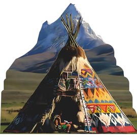 H13667 Rocky Mountain Colorado Teepee Cardboard Cutout Standee Standup