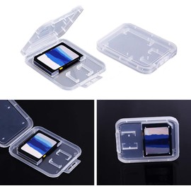 SD Card Holder Case 10 Pcs, Clear Plastic Storage Case for Memory Card, SD, SDHC, SDXC, MicroSD & TF Cards Organizer