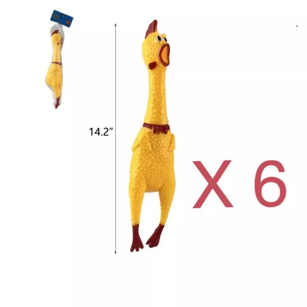 Unbranded 6xScreaming Rubber Chicken Pet Dog Bite Toy Squeaker Squeaking