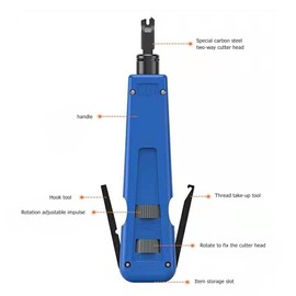 Lsa Lay-On Tool Network, 110/88 Blades Network Insertion Tool, Stripping Tool, Wire Stripper, Insertion Tool, Crown Impact Crown Tool for Network Sockets, Patch Panels, Network Wiring