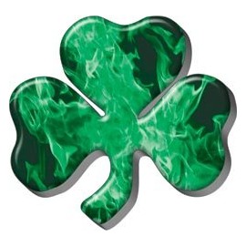 Firefighter Luck Shamrock Decal - Inferno Green - 3" h - REFLECTIVE