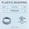 Unbranded 2" Thermoplastic Insulating Rigid Metal Conduit Bushing PVC UL