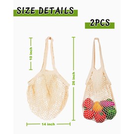 TPZORJX 2 Pack Rope Bag, Reusable Rope Bag, Rope Bag, Organic Cotton Rope Bag, Rope Bag, Rope Bag