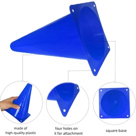 LCPQMZGH 24 Pcs 7 Inch Plastic Traffic Cones, Basketball Football Drills, Skating, Sport Training Agility Markers, Indoor Outdoor Games, Blue