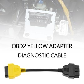 Adapterkabel OBD2 Diagnose-Scanner, 16-polig auf 16-polig, Diagnosekabel, ECU, kompatibel mit Fiat Diagnosewerkzeug, gelb und schwarz