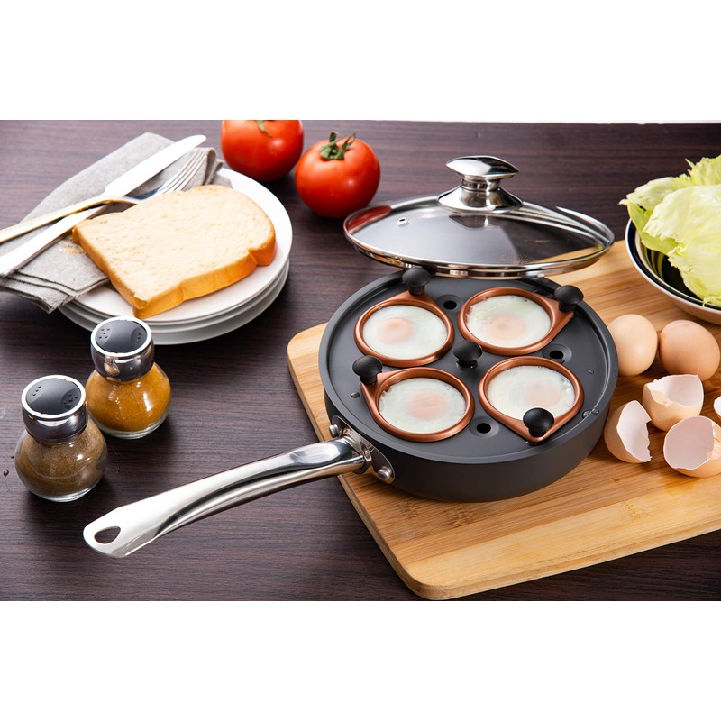 Aramco Hamilton Beach Aluminum Egg Poacher, 8in, Grey