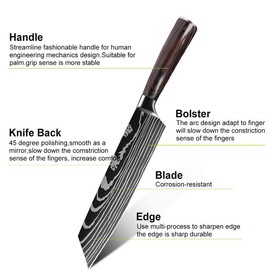 8 inch Kitchen knife High Carbon Steel Hand Forged Chef Knife Sharp Meat Vegetable Chopper Professional Kitchen Cooking Knife - Color: J, Ships From: GERMANY, Kitchen Knife Size: 7.5 inch