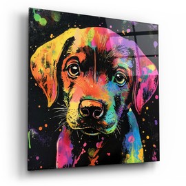 Epic Art 'Woof Labrador Retriever' by Rich Monet Acrylic Glass Wall Art, 12" x 12"