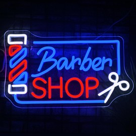 Looklight Barber Shop Neon Sign Barber Pole Led Signs for Wall Decor Salon Station Neon Light Sign for Pole Hair Salon Accessories Business Store Supplies