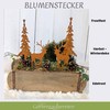 Storm's Gartenzaubereien Garden Stake Deer Decoration with Fir Trees in