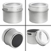 Talented Kitchen Silver Magnetic Spice Jars for Refrigerator (3 oz)