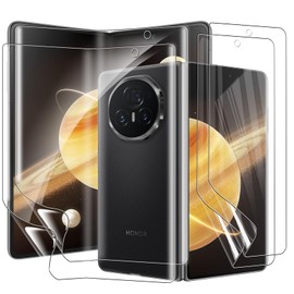 MEMELOKA Screen Protector for Honor Magic V2/Honor Magic V3 5G, [Pack of 2+2] HD Anti-Scratch TPU Soft Hydrogel Film Inner and Outer, High Sensitivity and Bubble-Free Screen Protector