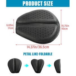 ESEWALAS Universal Motorcycle Seat Cushion,Motorcycle Gel Seat Pad with 3D Honeycomb Shock-Absorbing Breathable Seat Cover,3D Honeycomb Shock Absorbing Seat Pad,Stay Cool Comfortable for Long Ride