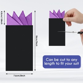 Eurzom 12 Pcs Pocket Squares for Men Prefolded Suit Pocket Squares on Card Masculine Polyester Handkerchief Suit Accessories (Solid Color,Classic Style)