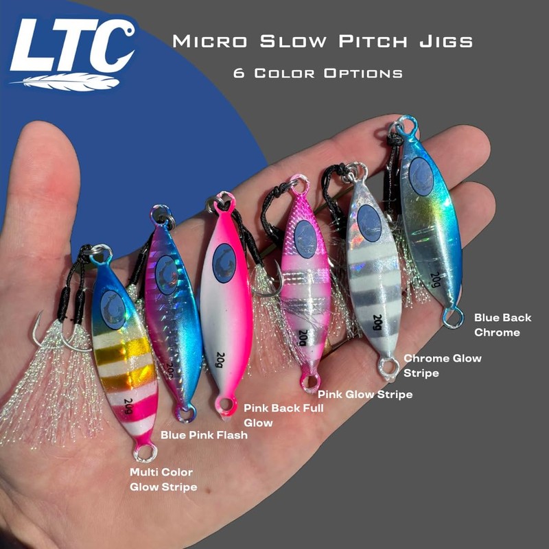 Slow Pitch Jig, Micro Size, Multicolor Teardrop Shape (Multi Color