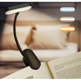 TATAANTY Book Light for Reading at Night, 14 LEDs & 70 Hrs Lasting Reading Light for Books in Bed, 3 Color Modes & Stepless Dimming Book Reading Light, Reachrgeable Book Light Clip on for Book Lovers