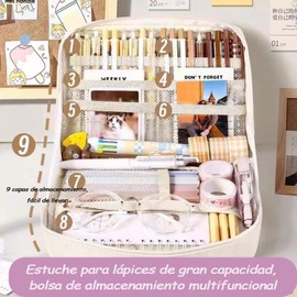 ZIMRAHYG Bolsa De Lapices De Gran Capacidad Estuche Para Lapices, Capacidad Expandible, Lapiceras Organizadoras, Gran Abertura Para Facilitar El Acceso, Para Adolescentes, Adultos, Estudiantes(Rosa)