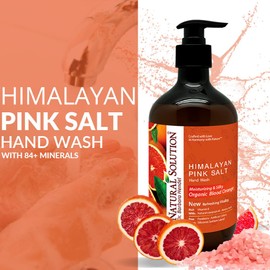 Natural Solution Hand Wash - Moisturizing Blood Orange & Himalayan Pink Salt Liquid Soap - 14 oz (Pack of 6) | Hydrating & Gentle Formula | Ideal for Daily Use packaging may vary