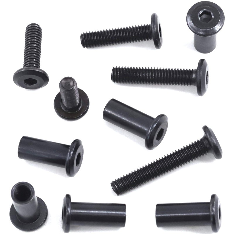 Mardatt 120pcs 5 Sizes M6x16mm/20mm/25mm/30mm/35mm Black Hex Socket Cap Bolts