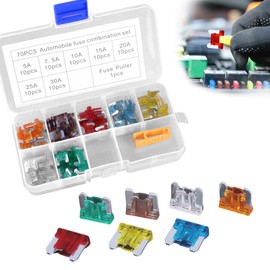 UrbanPulse Low Profile Fuse Car Blade Fuse 5A 7.5A 10A 15A 20A 25A 30A Low Profile Fuse Set Small Flat Fuse Power Removal with Fuse Removal Tool for Electrical Necessities for Cars, Trucks,