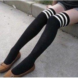 Women's Over-the-Knee Thigh High Stockings, 6 Types, High Socks, One Size, 3 Lines