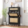Jocoevol Rattan Shoe Cabinet Storage for Entryway with 2 Flip